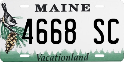 ME license plate 4668SC