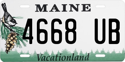 ME license plate 4668UB