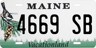 ME license plate 4669SB