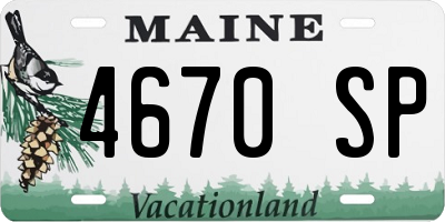 ME license plate 4670SP