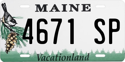 ME license plate 4671SP