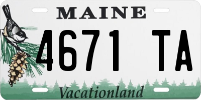 ME license plate 4671TA