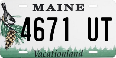 ME license plate 4671UT