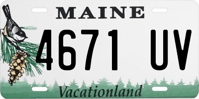 ME license plate 4671UV