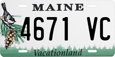 ME license plate 4671VC