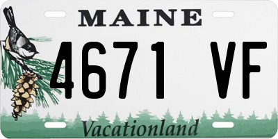ME license plate 4671VF