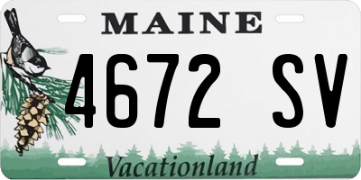 ME license plate 4672SV