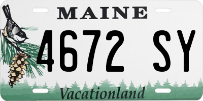 ME license plate 4672SY
