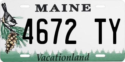 ME license plate 4672TY