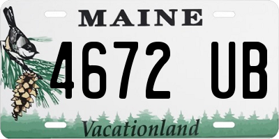 ME license plate 4672UB