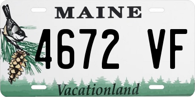 ME license plate 4672VF