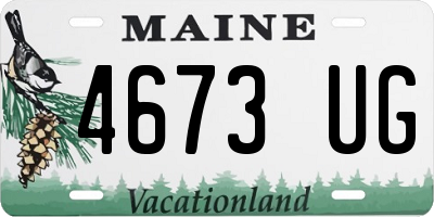 ME license plate 4673UG