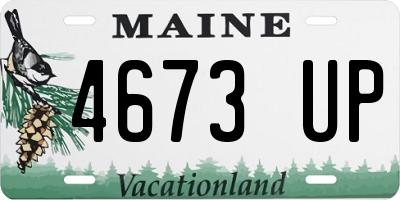 ME license plate 4673UP