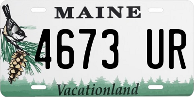 ME license plate 4673UR