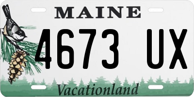 ME license plate 4673UX