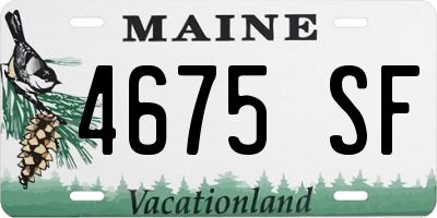 ME license plate 4675SF