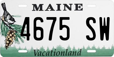 ME license plate 4675SW