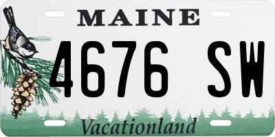 ME license plate 4676SW