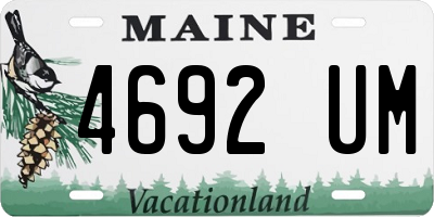 ME license plate 4692UM