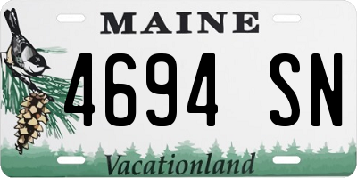 ME license plate 4694SN