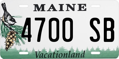 ME license plate 4700SB