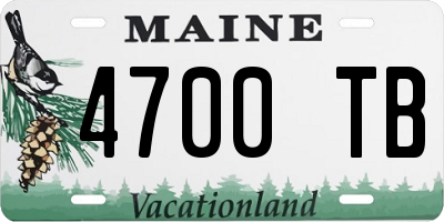 ME license plate 4700TB