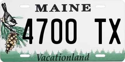 ME license plate 4700TX