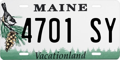 ME license plate 4701SY