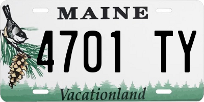 ME license plate 4701TY