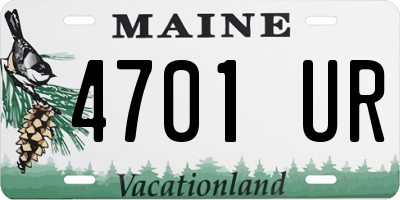 ME license plate 4701UR