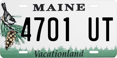 ME license plate 4701UT