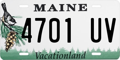 ME license plate 4701UV