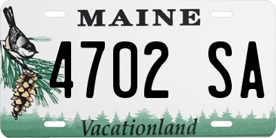 ME license plate 4702SA