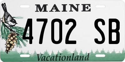 ME license plate 4702SB