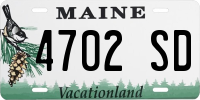 ME license plate 4702SD