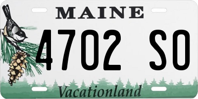 ME license plate 4702SO