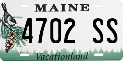 ME license plate 4702SS