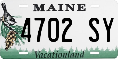 ME license plate 4702SY