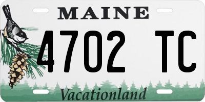 ME license plate 4702TC