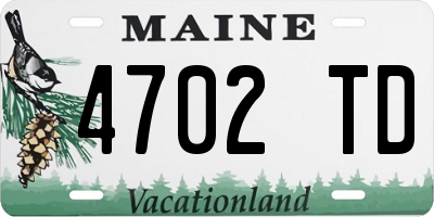 ME license plate 4702TD