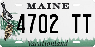 ME license plate 4702TT