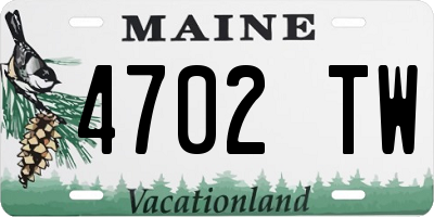 ME license plate 4702TW