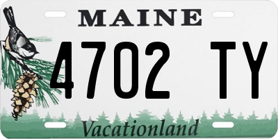 ME license plate 4702TY