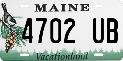 ME license plate 4702UB