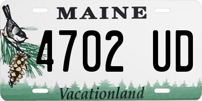 ME license plate 4702UD