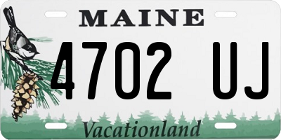 ME license plate 4702UJ
