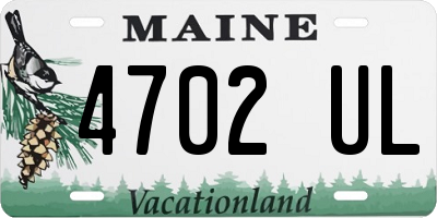 ME license plate 4702UL