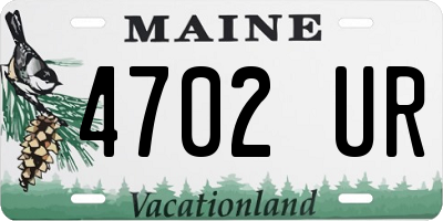 ME license plate 4702UR