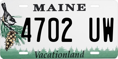 ME license plate 4702UW