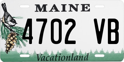ME license plate 4702VB